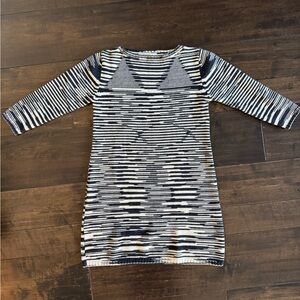 SOLD M Missoni Sweater Striped Black and White Tunic Dress